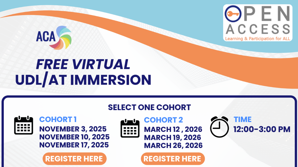 Open Access UDL/AT Immersion virtual flyer