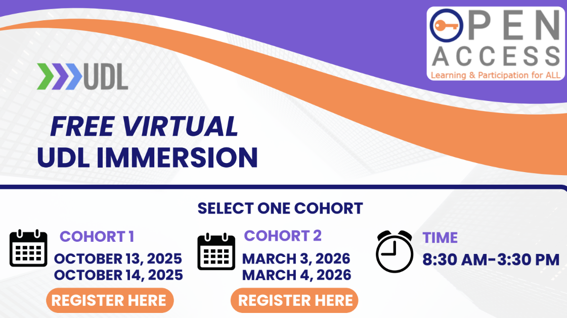 Open Access UDL Immersion virtual Flyer