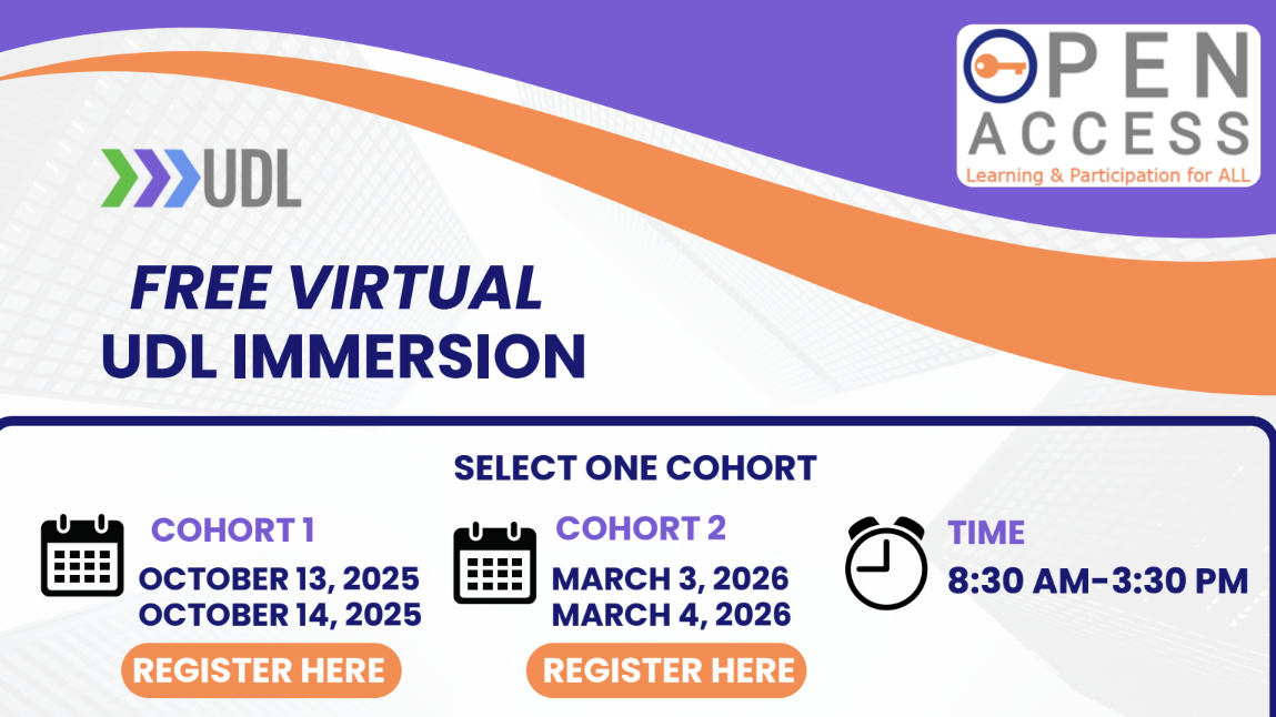 Open Access UDL Immersion virtual Flyer