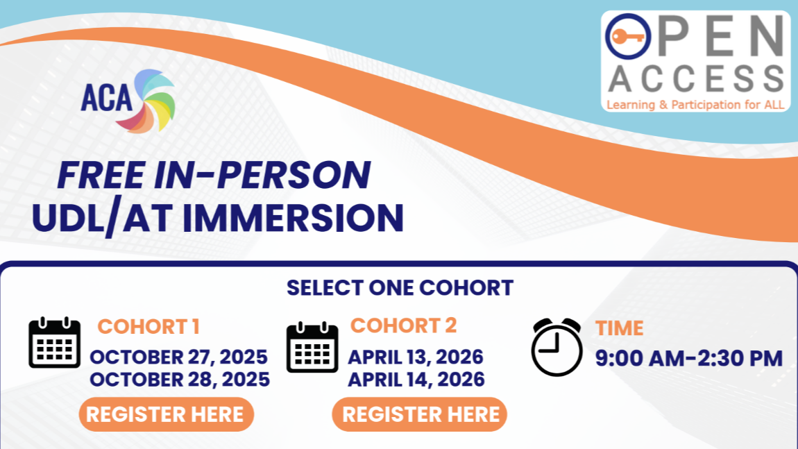 Open Access UDL/AT Immersion flyer