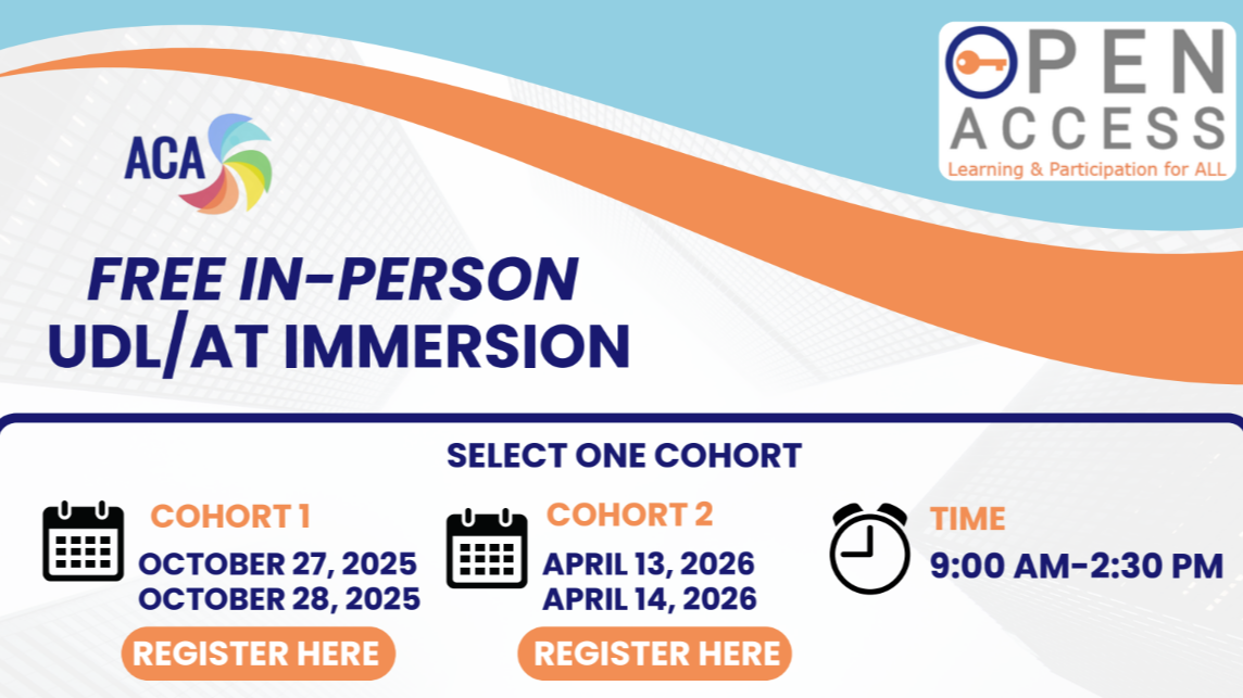 Open Access UDL/AT Immersion flyer